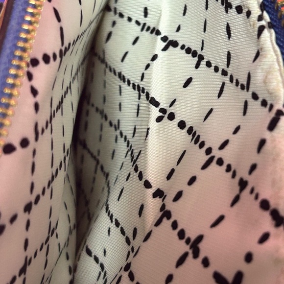 Kate Spade Royal Blue Newberry Ln. Satchel w/Pink Cherry Charm Approx. 15x9x4 - Picture 5 of 17